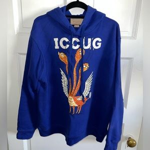 Gucci x Freya Hartas Iccug Print Hoodie Blue